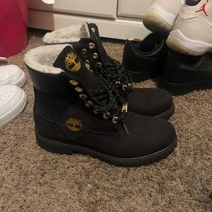 black and gold timberland boots